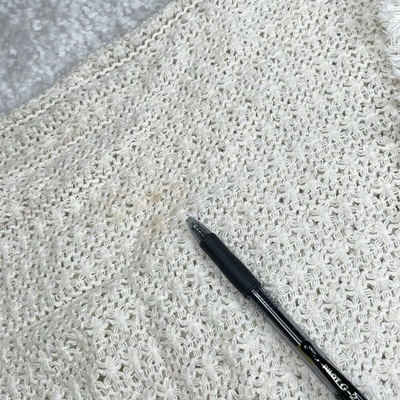 Free People Faff & Fringe Pullover Sweater Cream Crotchet - Picture 8 of 14